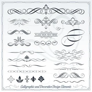 Calligraphic Vintage Design Elements Stock Illustration