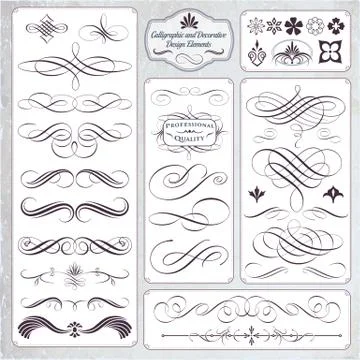Calligraphic Vintage Design Elements Stock Illustration