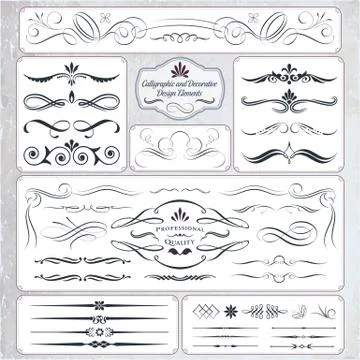 Calligraphic Vintage Design Elements Stock Illustration