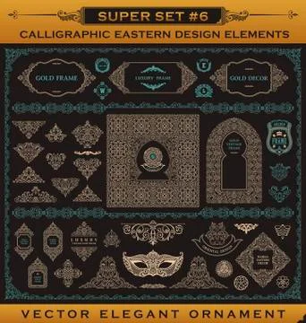 Calligraphic vintage elements. Vector baroque set. Design icons Stock Illustration