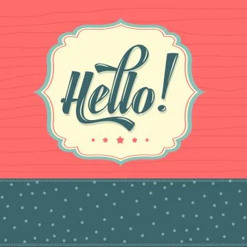 Calligraphic  writing "hello" Stock Illustration