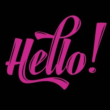 Calligraphic  writing "hello" Stock Illustration