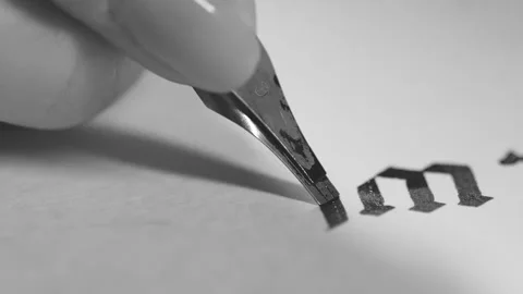 Calligraphic Writing Of The Word Stock Footage 140392806