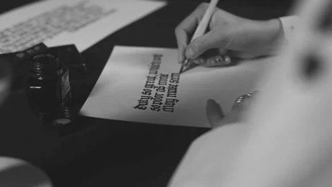 Calligraphic Writing Of The Word Stock Footage 140392841