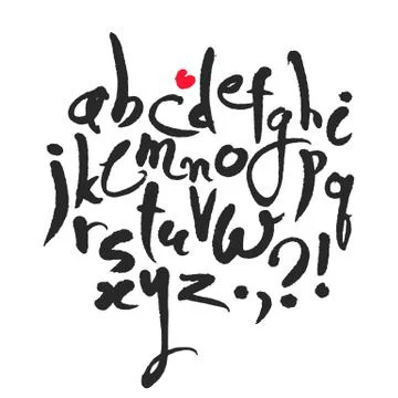Calligraphical Latin Alphabet Stock Illustration