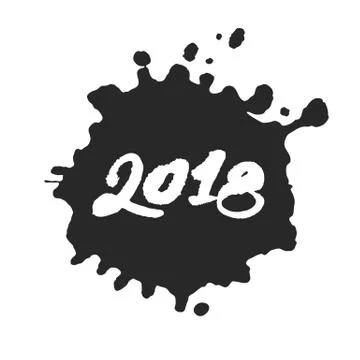Calligraphy 2018 Inside the Blot Stock Illustration