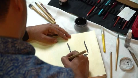 Calligraphy Art Creation Stock Footage 315786899