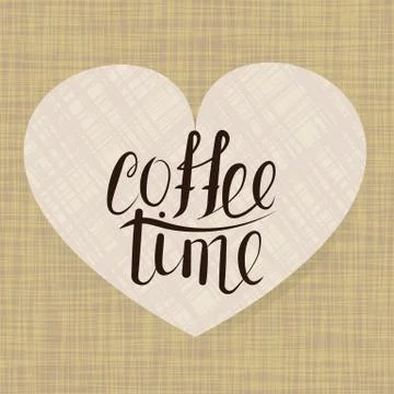 Calligraphy coffee time. Stock Illustration