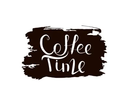 Calligraphy coffee time. Stock Illustration