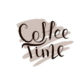 Calligraphy coffee time. Stock Illustration