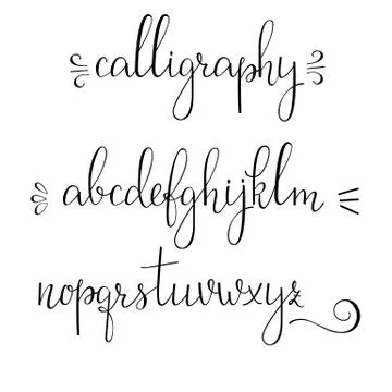 Calligraphy cursive font Stock Illustration