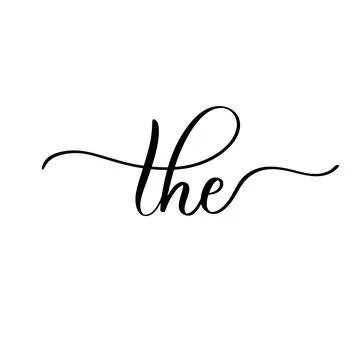 The - calligraphy design elements, linear drawing, vintage hipster style. Stock Illustration