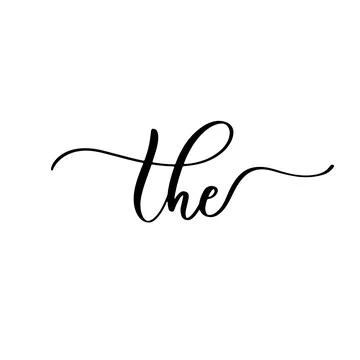 The - calligraphy design elements, linear drawing, vintage hipster style. Stock Illustration