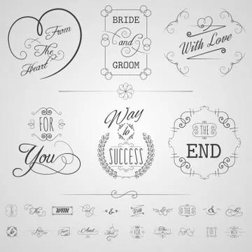 Calligraphy Elements Set Stock Illustration