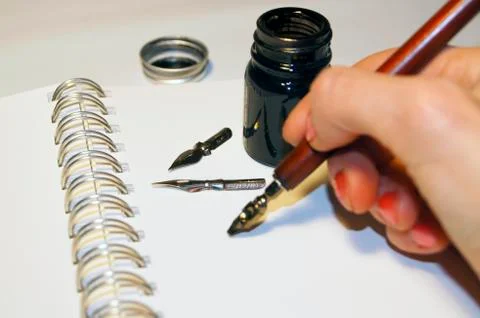 Calligraphy equipment Stock Photos