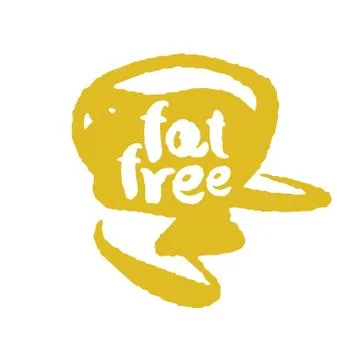 Calligraphy Fat Free Label on a Scribble Stock Illustration