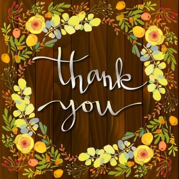 Calligraphy floral card Stock Illustration