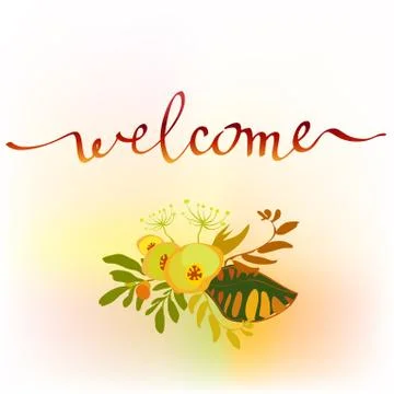 Calligraphy floral card Stock Illustration