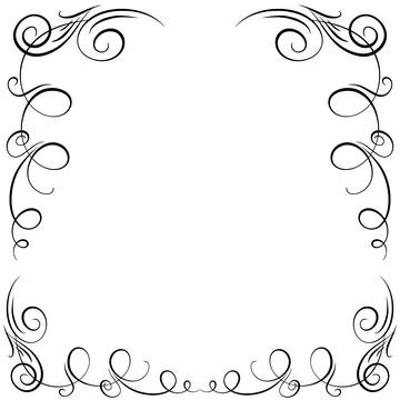 Calligraphy frame template with corner or borders with beautiful hand drawn Stock Illustration
