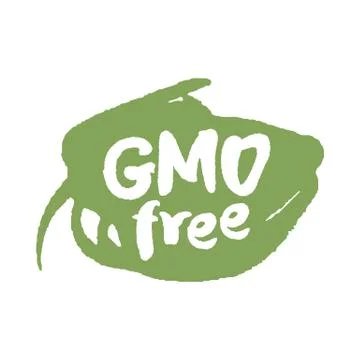 Calligraphy GMO Free Label on a Scribble Illustrazione stock