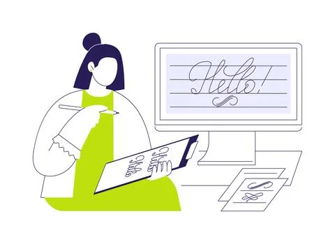 Calligraphy isolated cartoon vector illustrations. Ilustración de archivo