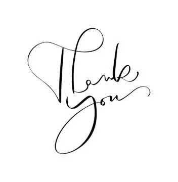 Calligraphy lettering Vector text Thank you. Isolated on white background. Hand Illustrazione stock