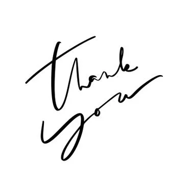 Calligraphy lettering Vector text Thank you. Isolated on white background. Hand Stock Illustration