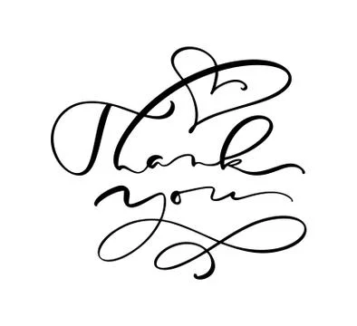 Calligraphy lettering Vector text Thank you. Isolated on white background. Hand Illustrazione stock