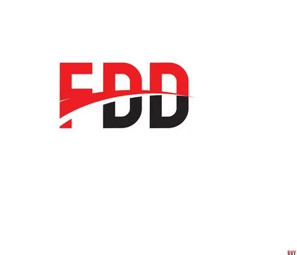 Calligraphy logo design, black red letters, vector Illustration, FDD Stock Illustration