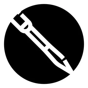 Calligraphy pen pointing creating diagonal line icon Stock Illustration