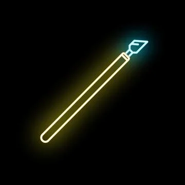 Calligraphy pen tool illuminating concept creative work Ilustração Stock