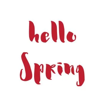 Calligraphy quote hello spring. Stock Illustration
