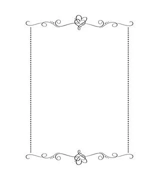 Calligraphy rectangular vector ornamental frame with heart. Valentine Day Illustrazione stock