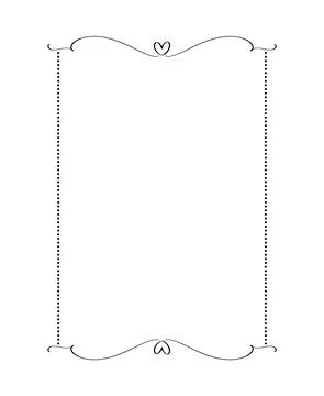 Calligraphy rectangular vector ornamental frame with heart. Valentine Day Stock Illustration