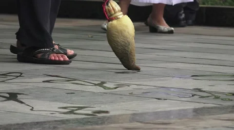 Calligraphy On The Sidewalk With Water 스톡 동영상 56702755
