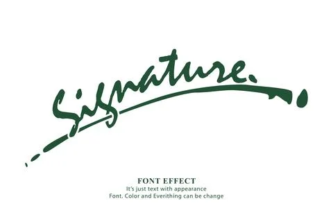 Calligraphy Signature text effect. vector illustration. Illustrazione stock