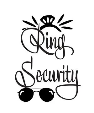 A calligraphy typography illustration featuring ring security cursive text wi Stock Illustration