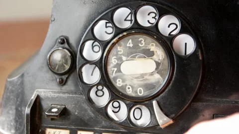 Calling 112 emergency number on old-fashioned rotary phone. Stock Footage 149966933