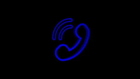 Calling 3d sign animation on black background. Stock Footage 304255070