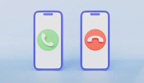 Calling and disconnect, Answer and decline smartphone call buttons icon Stock Illustration
