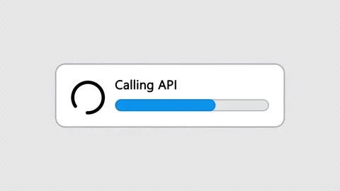 Calling API - Minimal Loader Card with Spinner and Progress Bar (4K Alpha Loop) Stockbeeldmateriaal 330152401