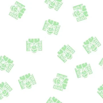 Calling call center worker glyph vector seamless pattern Stock Illustration