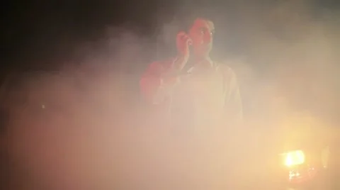 Calling car accident communicate Stock Footage 12263164