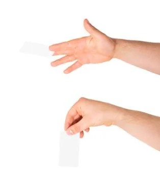 Calling card in a hand isolated Stock Photos