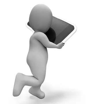 Calling Character Indicates Voice Over Broadband And Calls 3d Rendering 스톡 일러스트