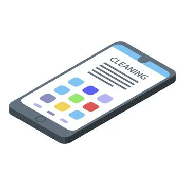 Calling clean service icon, isometric style Stock Illustration