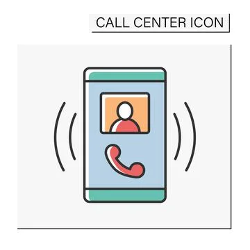 Calling color icon Stock Illustration