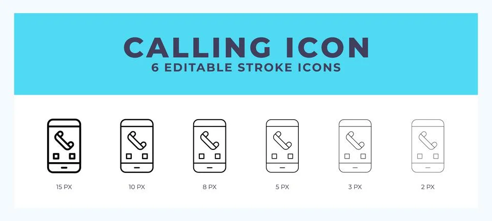 Calling editable line icon. Vector illustration with different stroke. Stock Illustration
