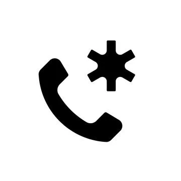 Calling emergency black glyph ui icon Stock-Illustration