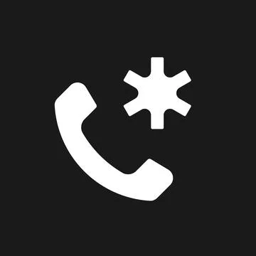 Calling emergency dark mode glyph ui icon Stock-Illustration